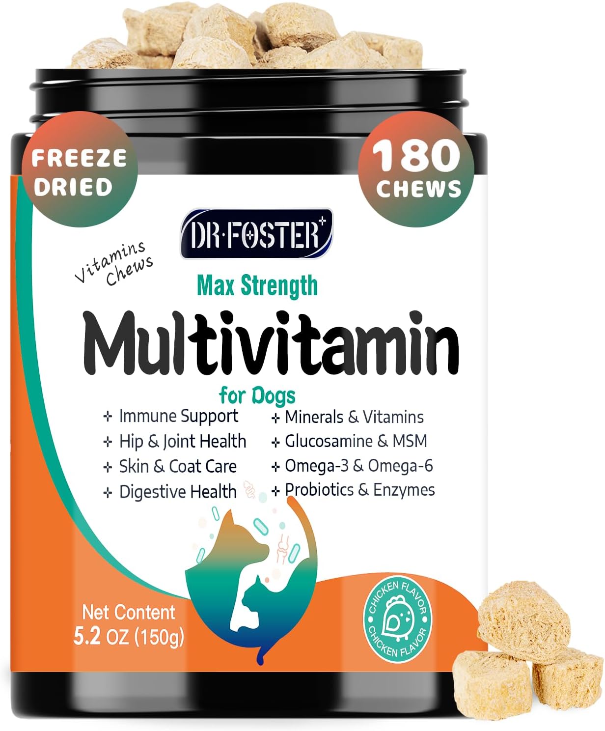 Multivitamínico para Perros DRFOSTER - 180 Bocados Sabor Pollo