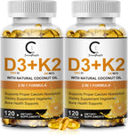 GPGP GreenPeople Vitamina D3 K2 5000 UI + 200 mcg MK-7, 120 Cápsulas Blandas (Pack de 2)