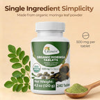 Grenera Organic Moringa Tablets - 500 mg - 240 Tablets