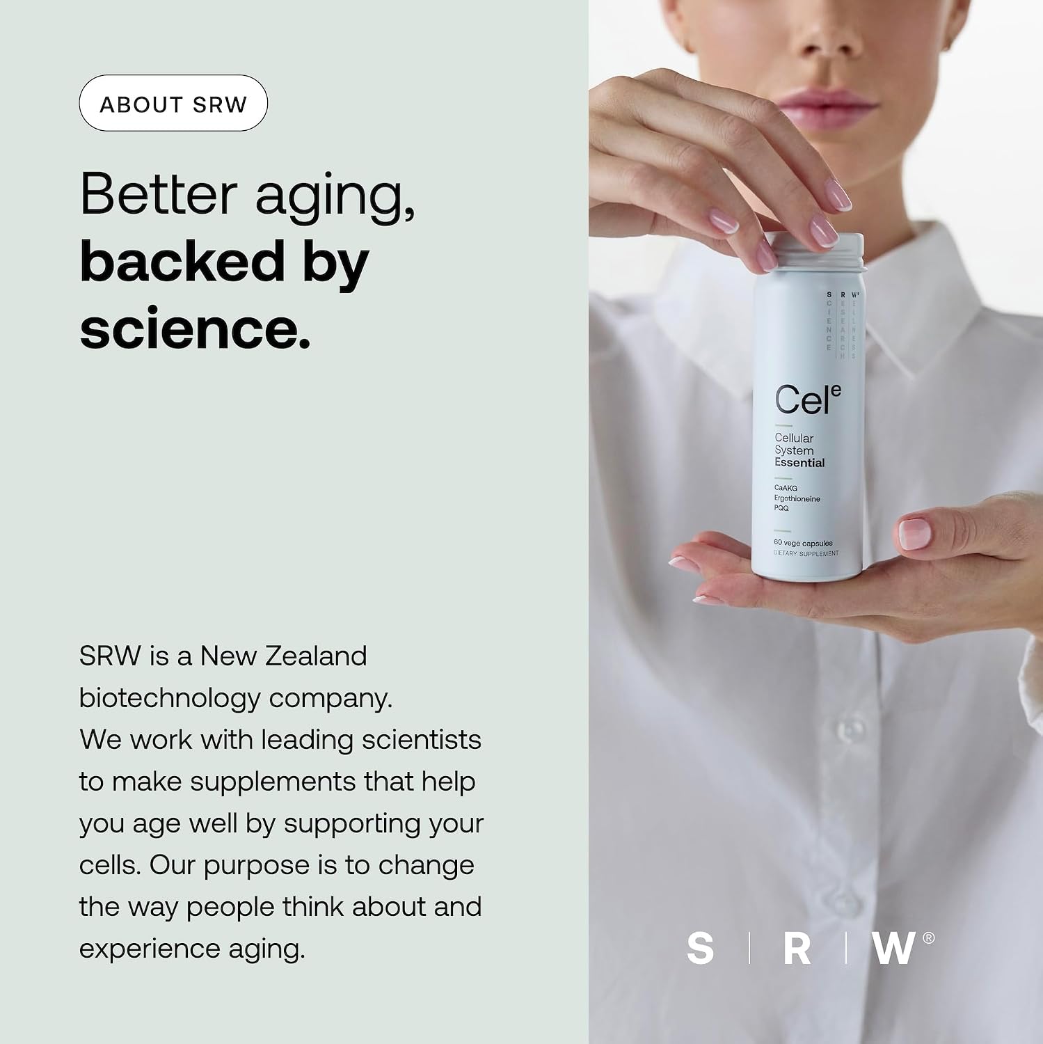 SRW Cel Essential - Multivitamínico para la longevidad y salud celular - 60 cápsulas