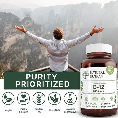 Natural Nutra Vitamina B12 1000 mcg - 60 Comprimidos Veganos – Image 4