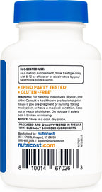 Nutricost Biotina (10.000 mcg) 150 Cápsulas Blandas - Sin Gluten, No GMO