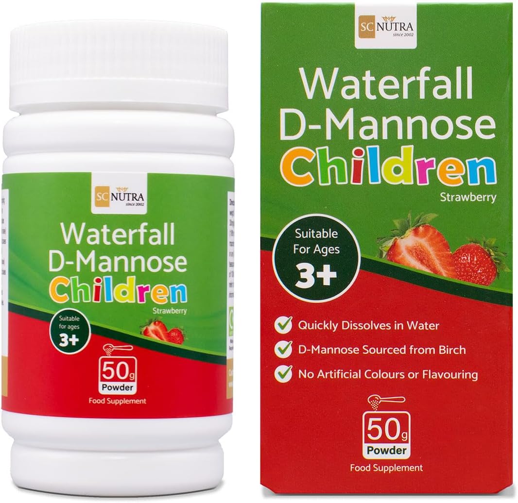Waterfall D-Mannose Niños Sabor Fresa - D-Manosa Natural de Abedul (Sweet Cures)