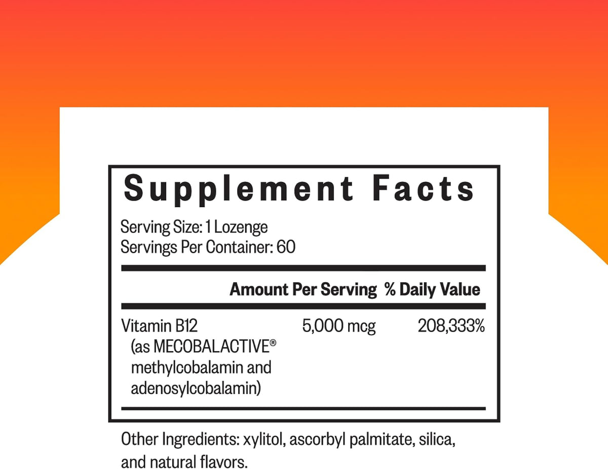 Seeking Health Methyl B12 5000 - 5000 mcg de – Salud cognitiva: Apoya la función cerebral y la salud del sistema – Image 2