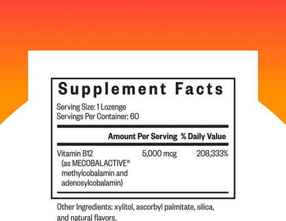 Seeking Health Methyl B12 5000 - 5000 mcg de – Salud cognitiva: Apoya la función cerebral y la salud del sistema – Image 2