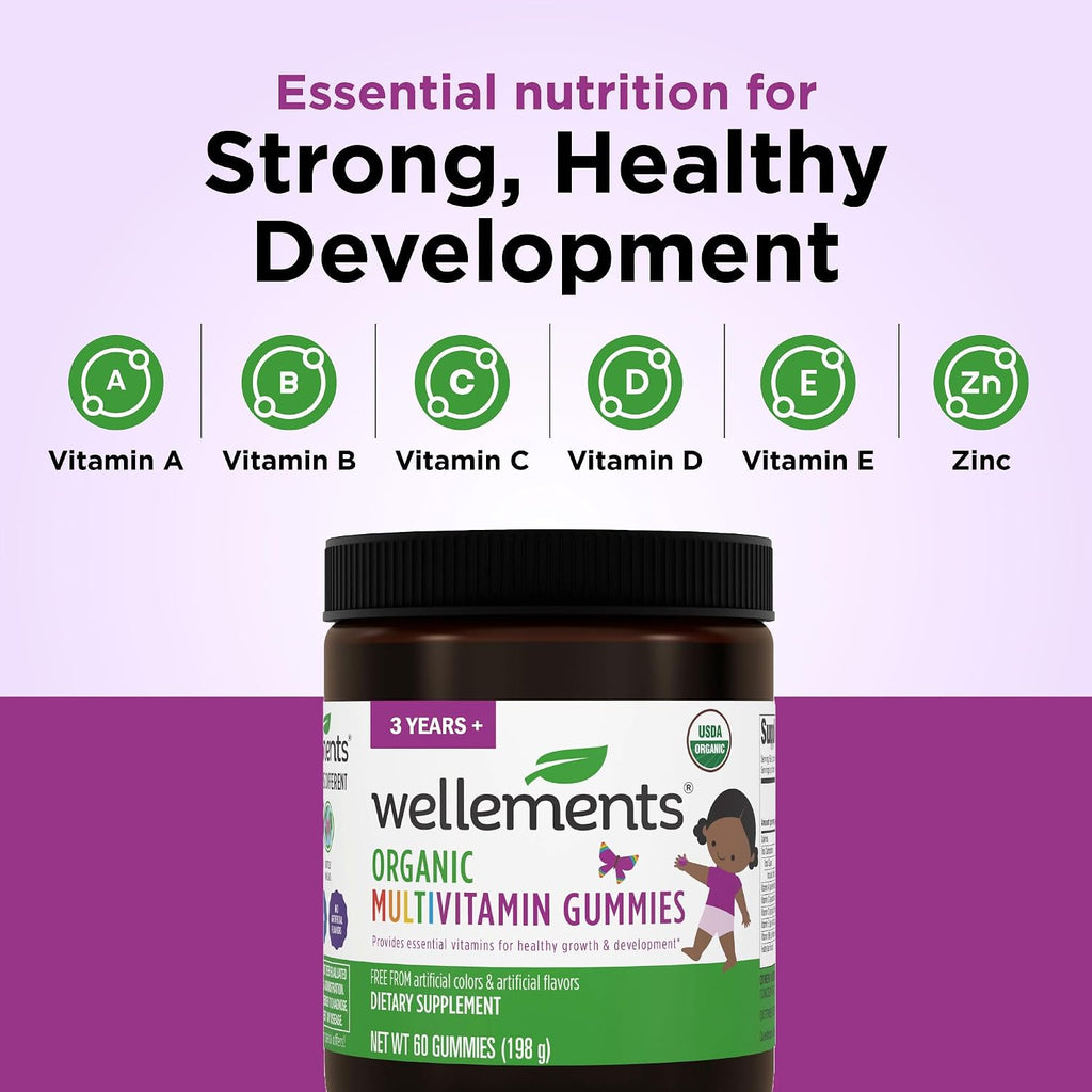 Wellements Gominolas Multivitamínicas Orgánicas para Niños (3+ años) - 60 gominolas