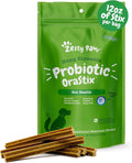 Zesty Paws OraStix Probioticos para Perros - Palitos Masticables con Bacillus subtilis, Hemp Seed, Curcumina y Jengibre - 340g (12oz)