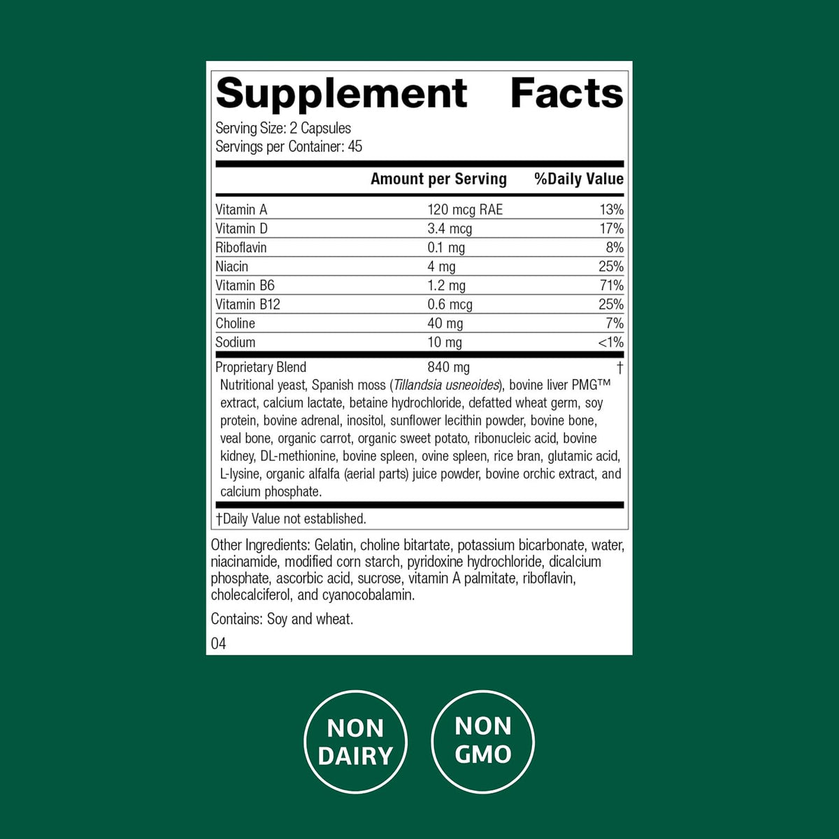 Standard Process Senaplex - 90 Cápsulas - – Vitamina B6: Contribuye al funcionamiento normal del sistema nervioso, – Image 2