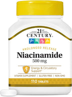 21st Century Niacinamida 500 mg Comprimidos de Liberación Prolongada, 110 unidades