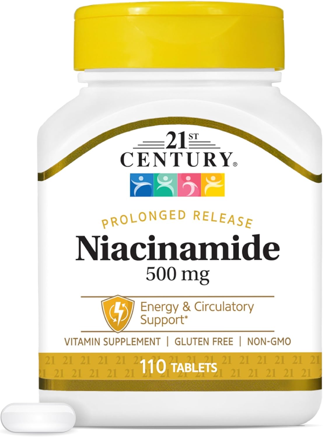 21st Century Niacinamida 500 mg Comprimidos de Liberación Prolongada, 110 Comprimidos