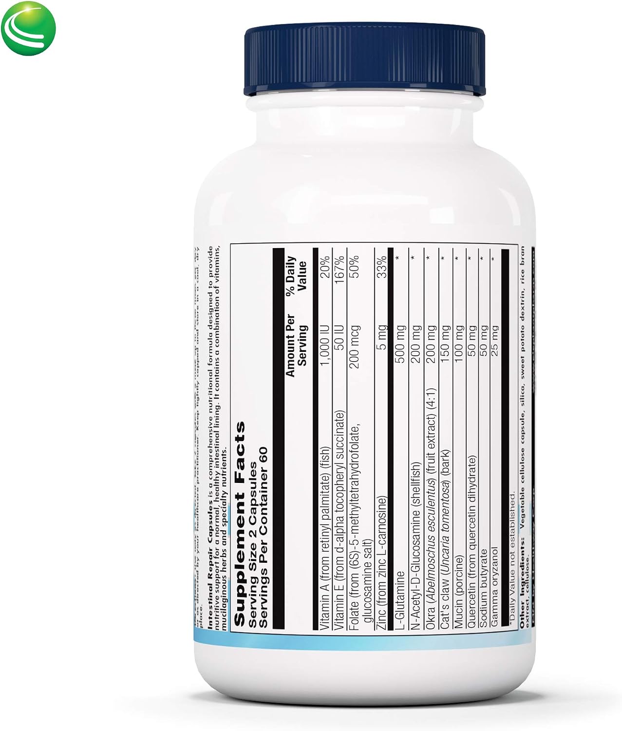 Nutra BioGenesis Cápsulas de Reparación Intestinal - 120 Cápsulas
