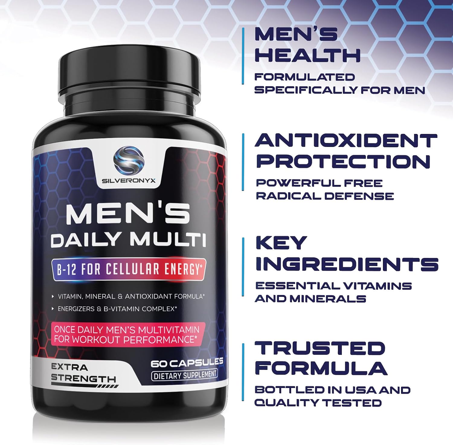 Multivitamínico para Hombres - Complejo de Vitaminas y Minerales, 60 Cápsulas