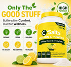 C-Salts Buffered Vitamin C Powder - Vitamina C en Polvo Orgánica, Suave para el Estómago, 84 Dosis (Lemon Lime, 227g)