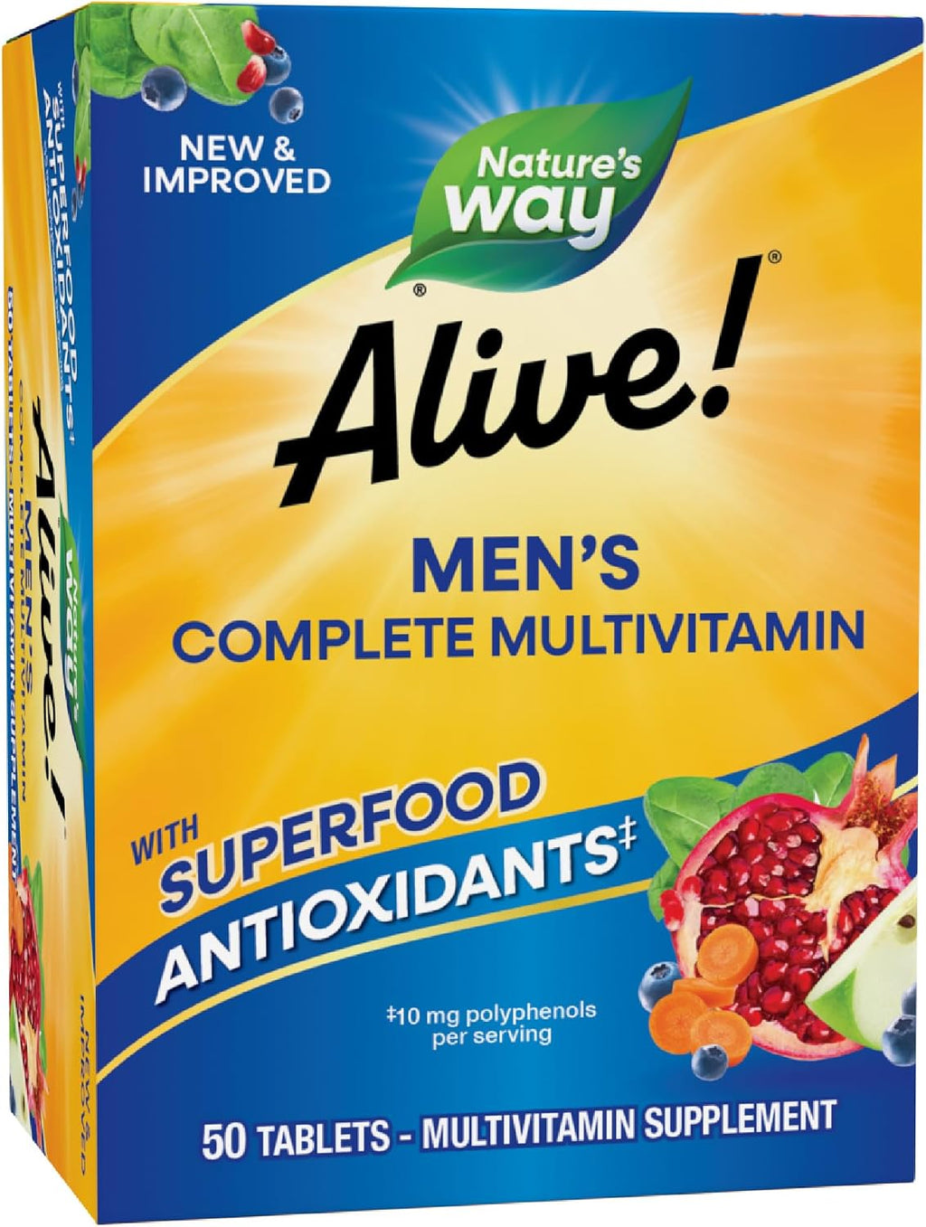 Nature's Way Alive! Multivitamínico para Hombres 50+, 50 Comprimidos