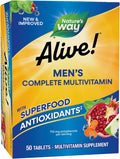Nature's Way Alive! Multivitamínico Completo Diario para Hombres, 50 Comprimidos