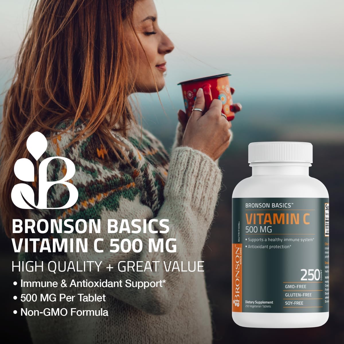 Bronson Vitamina C 500 mg - 100 Comprimidos Vegetarianos