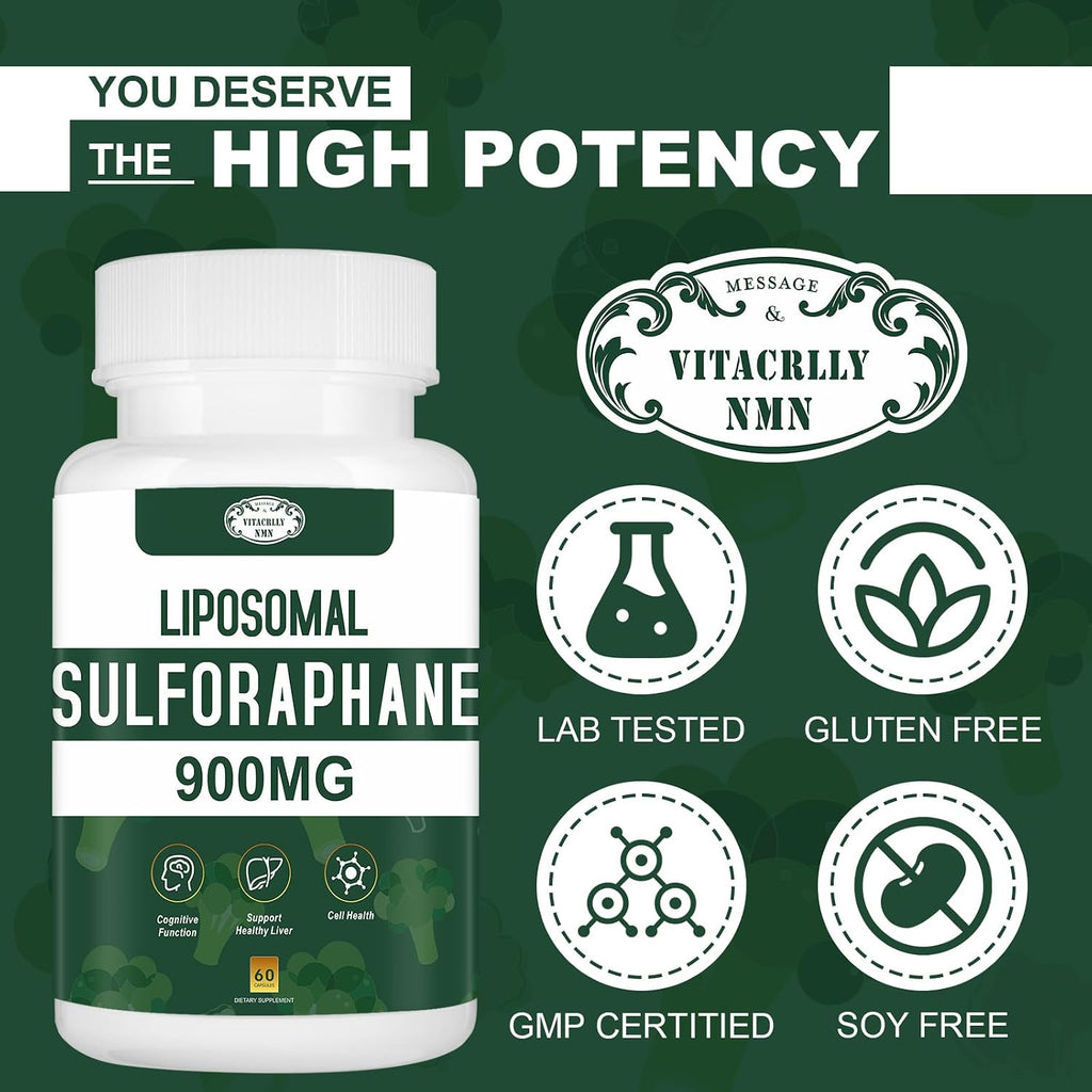 Suplemento de Sulforafano Liposomal 900mg con Extracto de Brócoli
