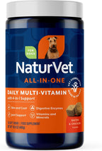 NaturVet Suplemento All-in-One para Perros - Apoyo para Articulaciones, Digestión, Piel y Pelaje - Multivitamínico con Minerales, Omega-3, 6, 9 - Sin Trigo - 368 g