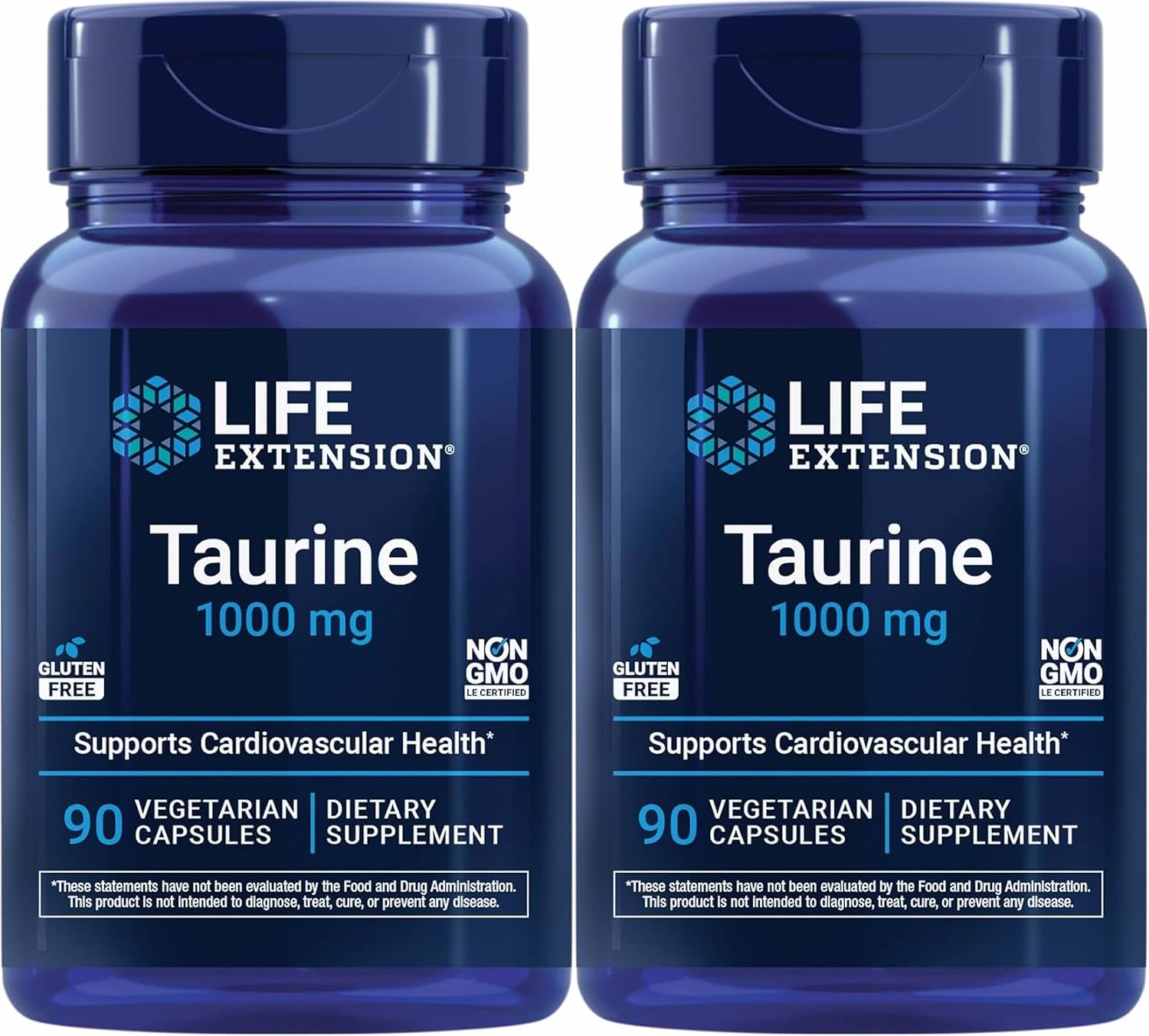 Life Extension Taurina 1000 mg, 90 Vegetarian Capsules (2-Pack)