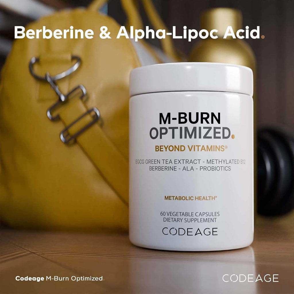 Codeage M-Burn Optimized - Complemento avanzado con té verde, berberina y probióticos - 60 cápsulas