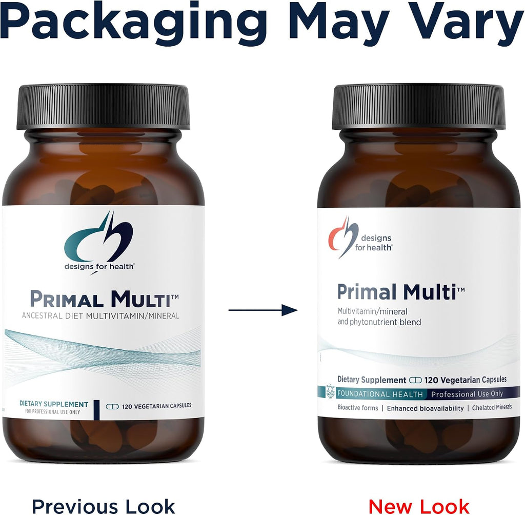 Designs for Health Primal Multi – Multivitamínico Paleo con Folato, Tocotrienoles, Luteína y Brocoli Semilla (120 Cápsulas)