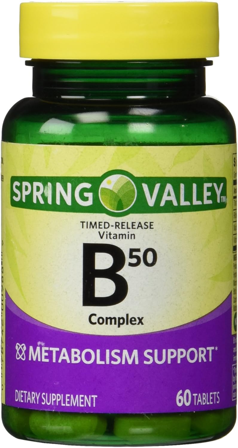 Spring Valley B-Complex B50, Extended Release, 60 Tablets