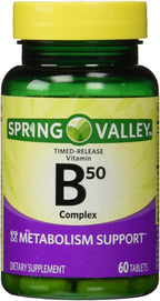 Spring Valley B-Complex B50, Extended Release, 60 Tablets