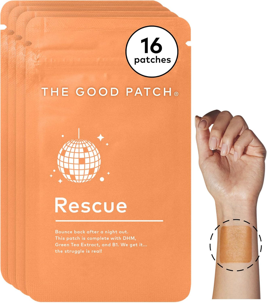 The Good Patch Rescue Recovery Patch - Parche Recuperador con DHM, Vitamina B1 y Té Verde (16 Parches)