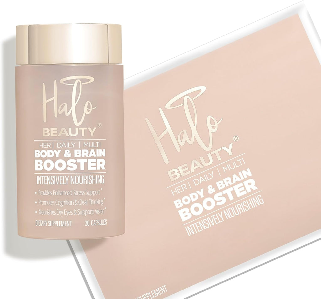 Halo Beauty Her Daily Multi | Multivitamínico para Mujeres | Energía, Claridad Mental y Bienestar con B6, D3 y Zinc | Cápsulas Veganas | 1 Mes