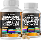 Vitamax MycoBoost Mezcla de Hongos: Melena de León, Cola de Pavo, Chaga, Reishi, Cordyceps, Shiitake y más
