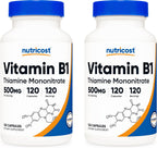 Nutricost Vitamin B1 (Thiamine) 500mg, 120 Capsules