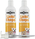 Dinovite Lickochops Suplemento para Perros y Gatos con Ácidos Grasos Omega-3 y 6, Probióticos y Vitamina E, 473 ml con Dosificador