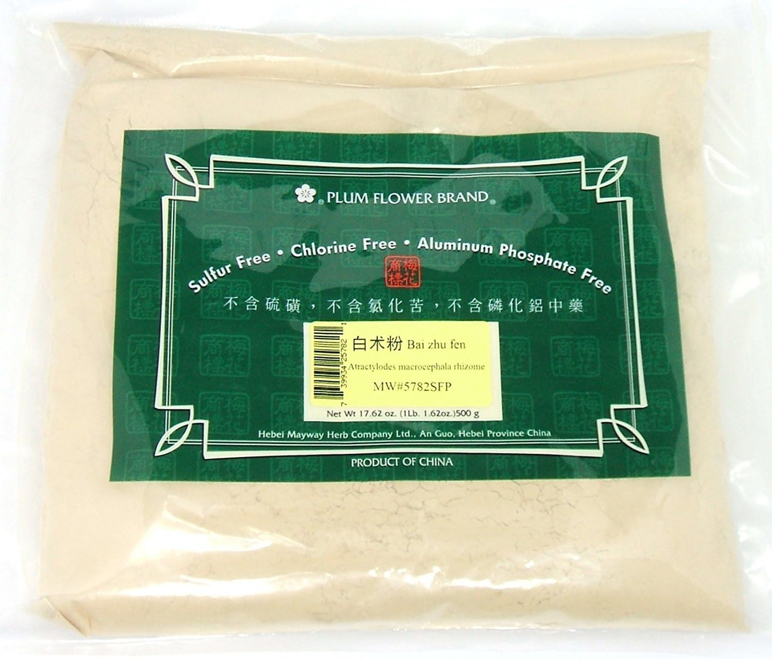 Polvo de Raíz de Atractylodes Blanco (Bai Zhu Fen) - 454g (1lb) - Plum Flower