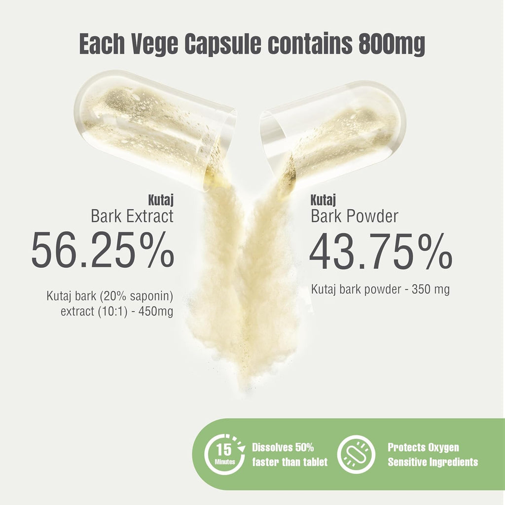 Kutaja Cápsulas Holarrhena Antidysenterica - Cuidado Digestivo, 45 Cápsulas Vegetales de 800 mg