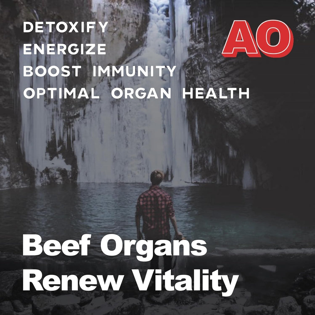 Ancient Origins Suplemento de Órganos de Res Grass Fed 4500 mg - Hígado, Médula Ósea, Corazón, Bazo, Páncreas y Riñón, No Transgénico, Sin Gluten, Sin Desgrasar (180 Cápsulas, 750 mg cada una)
