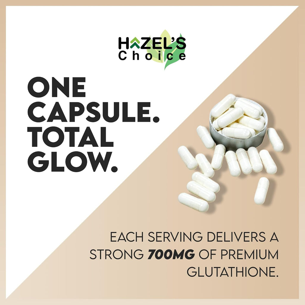 HAZEL'S Choice Glutatión Liposomal 700mg | 60 Cápsulas Vegetales | Vegano, Non-GMO, Sin Lactosa