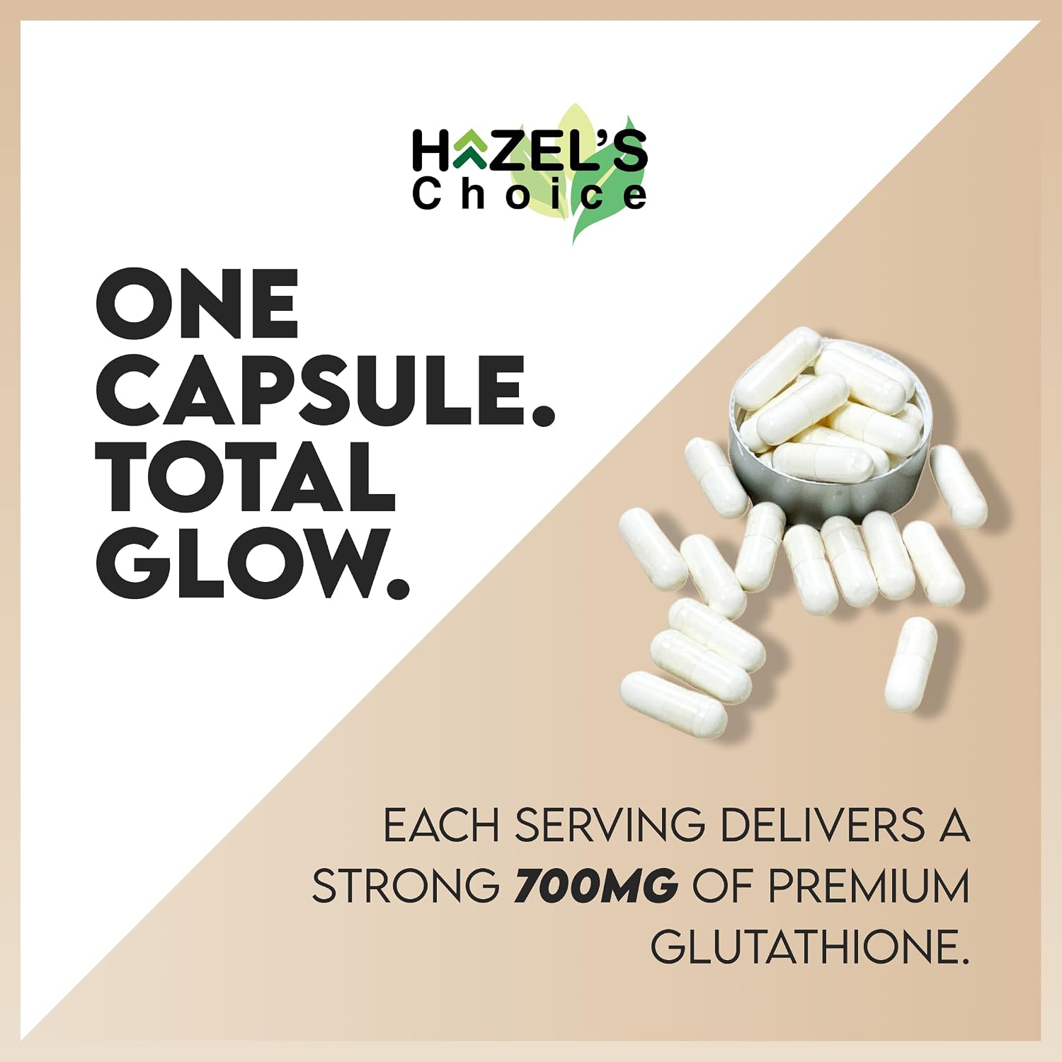 HAZEL'S Choice Glutatión Liposomal 700mg | 60 Cápsulas Vegetales | Vegano, Non-GMO, Sin Lactosa