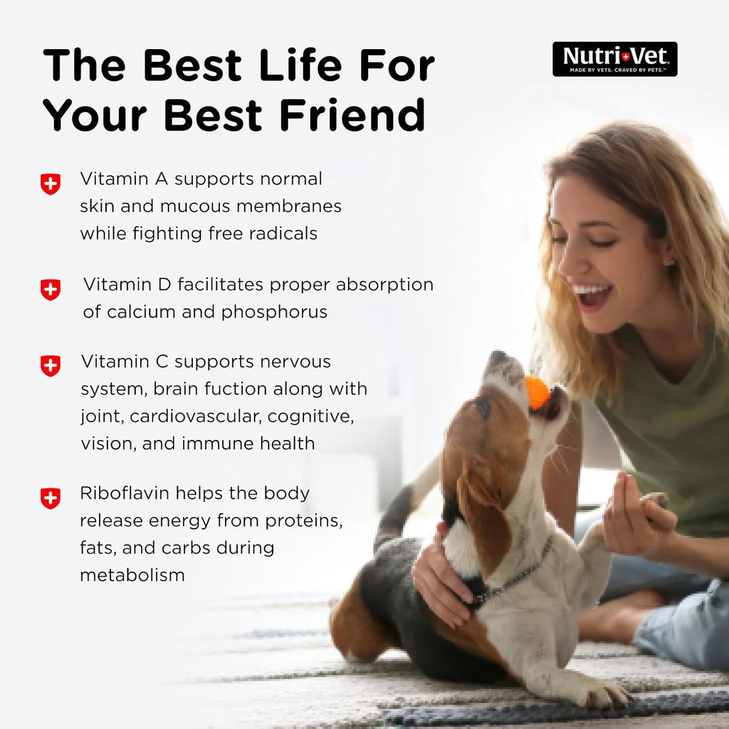 Nutri-Vet Multi-Vite Masticables Multivitamínicos para Perros Adultos - 60 Unidades
