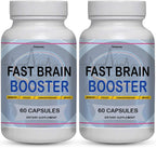 Fast Brain Booster New Advanced Formula Supplement (2 Packs) 60 Days Supply Pills