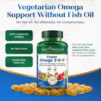 Purity Products Omega 3-6-9 Vegano – Fórmula 5 en 1 de Ácidos Grasos Esenciales (60 cápsulas blandas)