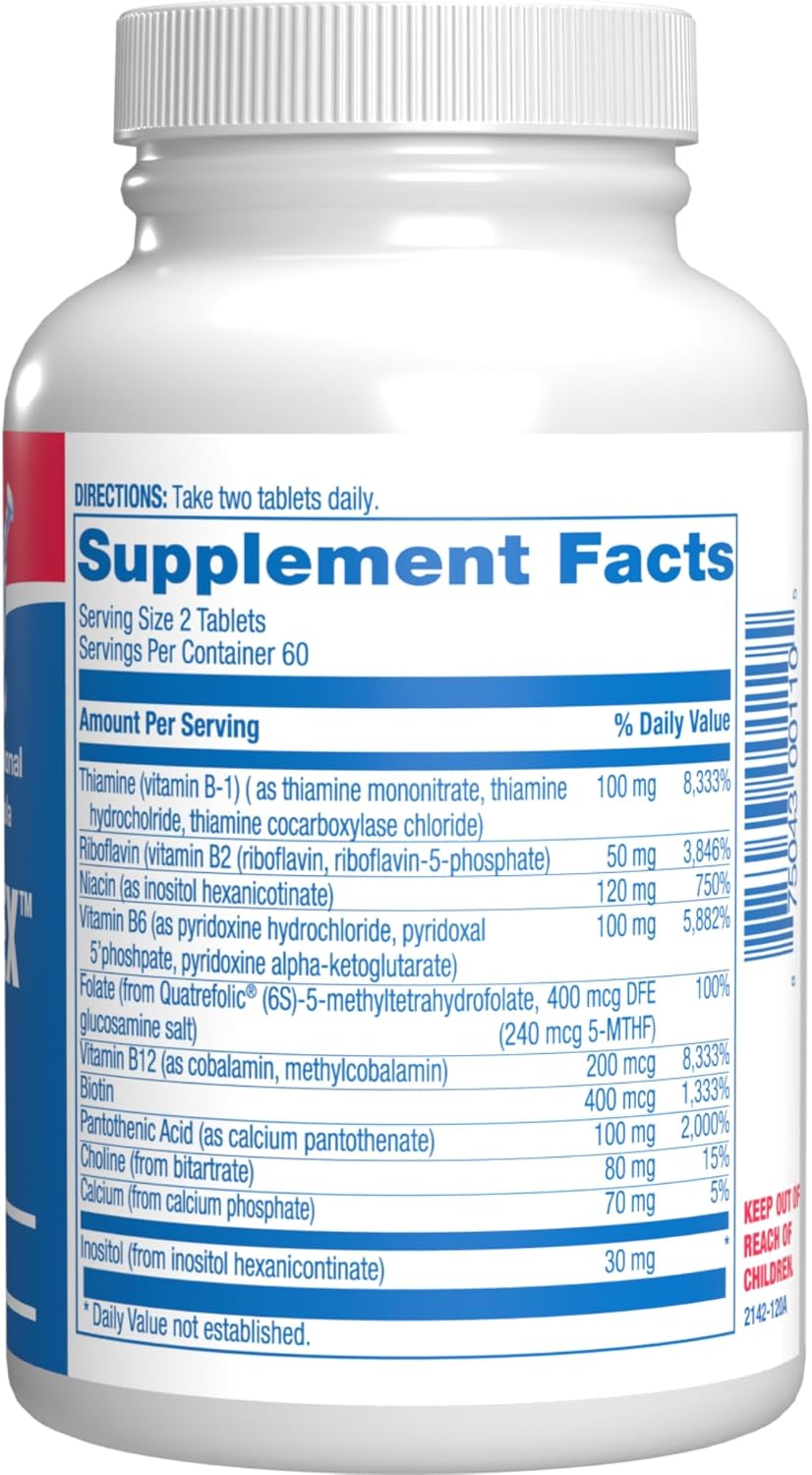 Methylated and Sustained Release Super B Complex - Bioactive B Vitamins with Choline and Inositol