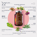 CLAV® Equilibrio Hormonal Natural para Mujeres - Con Ruibarbo Siberiano, Ñame Salvaje y Vitex - Suplemento Vegano para el Ciclo Menstrual - 120 Cápsulas