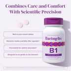BariMelts Vitamina B1 - 90 Comprimidos de Disolución Rápida (Suministro para 3 Meses) - Sin Azúcar, Sabor Natural a Bayas