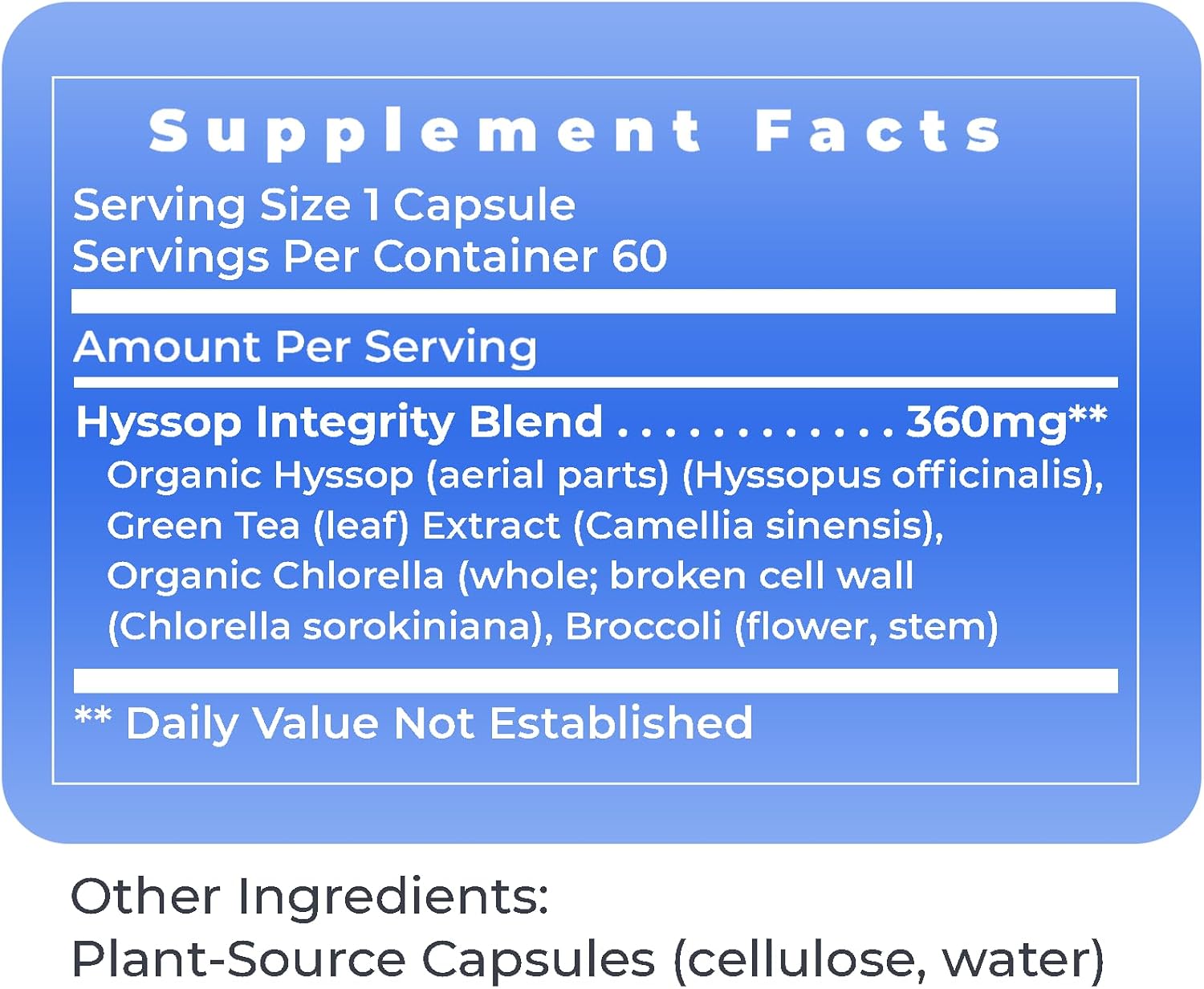 Premier Research Labs Hyssinol - Cápsulas de Hisopo con Té Verde, 60 Cápsulas Vegetales