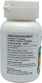 Gurmar Forte Cápsulas 500 mg - Extracto de Gymnema Sylvestre - 60 cápsulas vegetales (Pack de 4)
