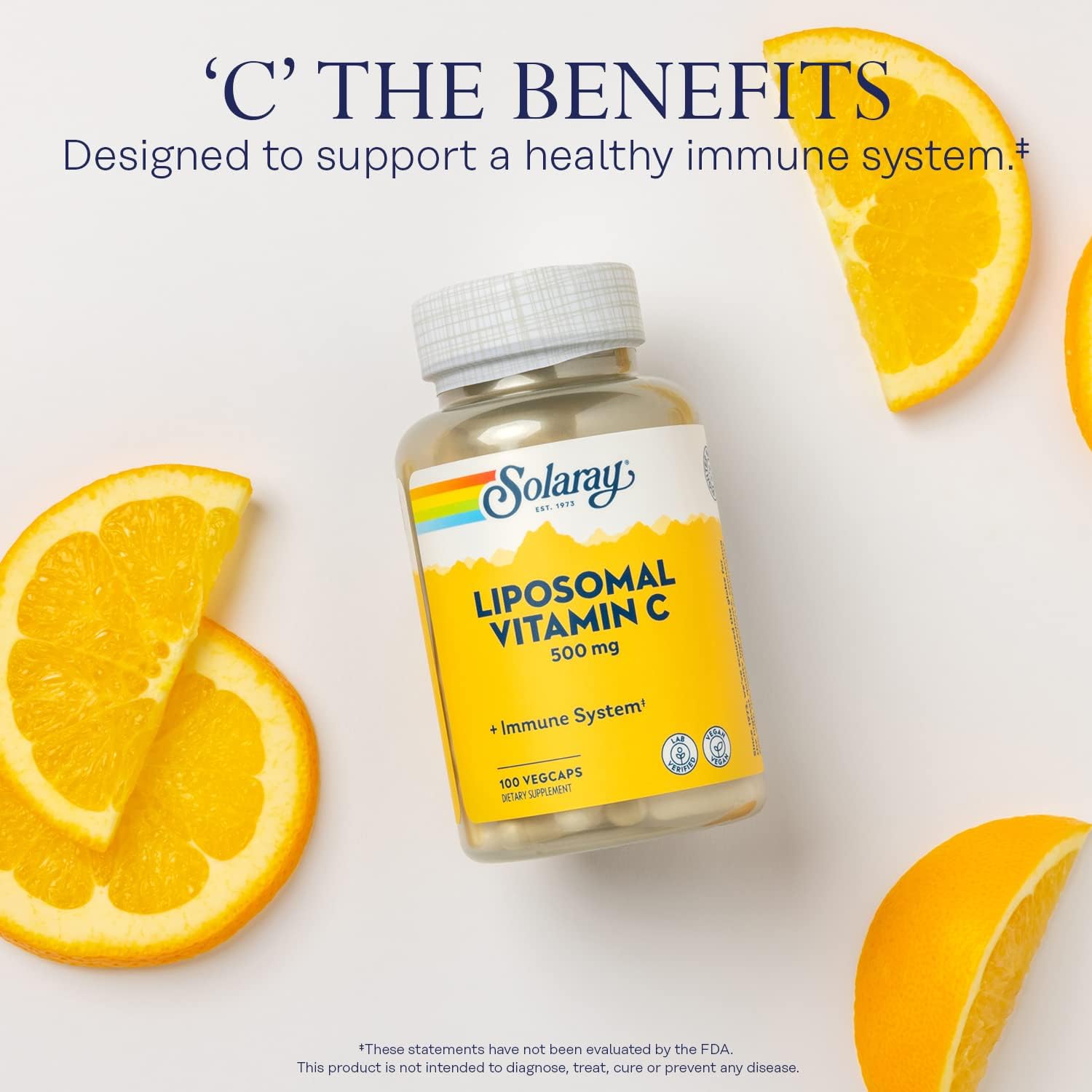 Solaray Liposomal Vitamin C 500 mg - 100 Vegan Capsules