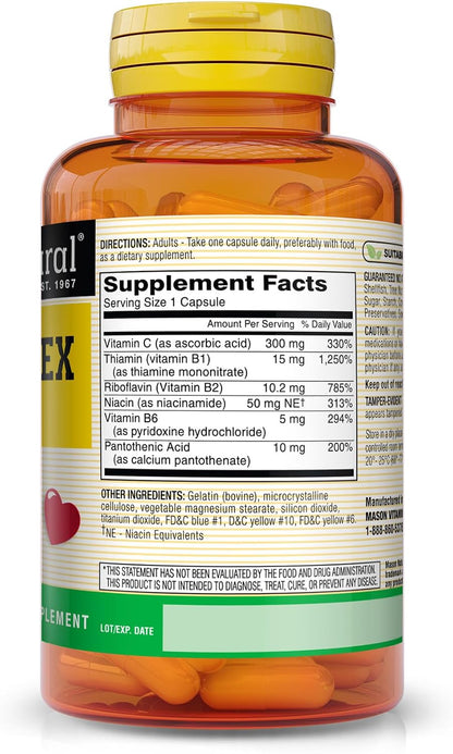 MASON NATURAL Complejo B con Vitamina C – 100 Cápsulas – Image 2