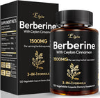 Berberina HCL 1500mg con Canela de Ceilán y Bergamota Cítrica | Fórmula de Triple Acción para Apoyo Metabólico | Cápsulas Veganas, 120 unidades