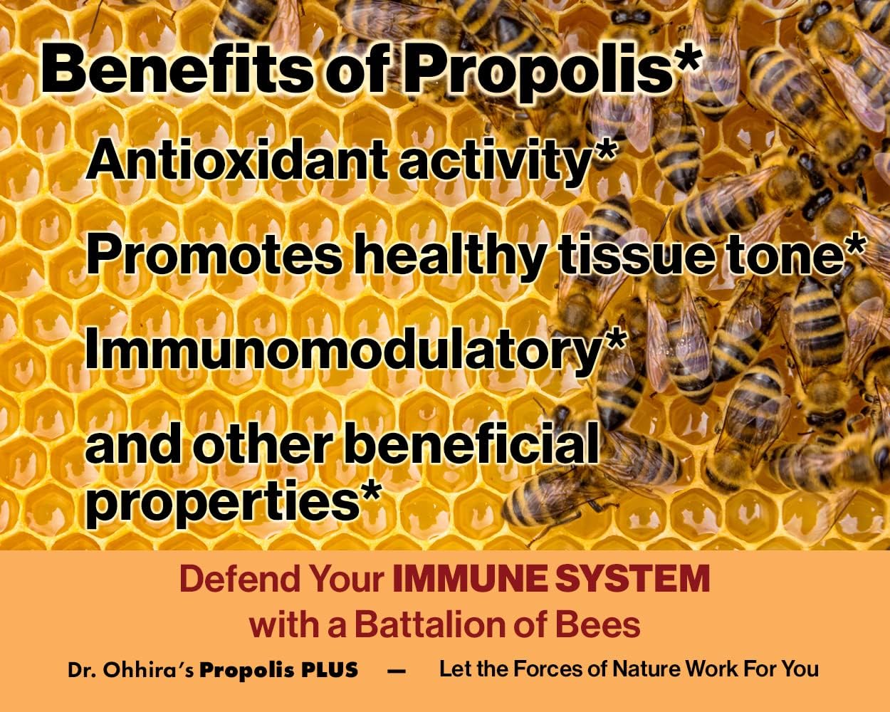 Dr. Ohhira's Propolis Plus - Propóleo Verde Brasileño con Postbióticos y Omega-3 (30 Cápsulas)