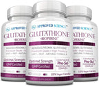 Approved Science® Glutatión 500 mg - Complejo de Fosfolípidos, Vitamina C y Bioperina - 180 Cápsulas (3 Envases de 60)